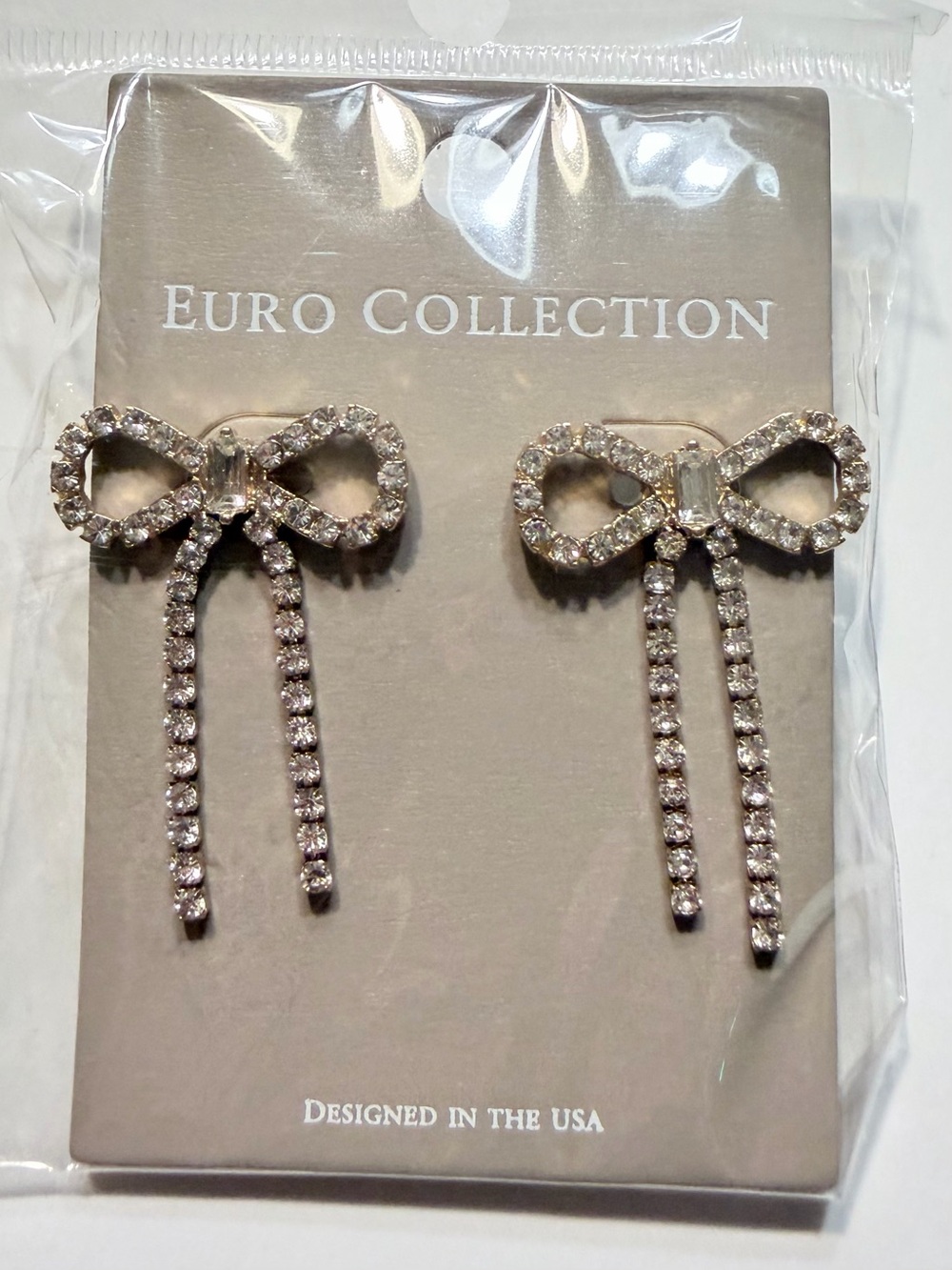 8 Other Reasons REVOLVE Ribbon Bow Rhinestone Dangle Tassel Earrings